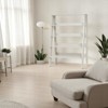 SEVOBAL Utility Storage Shelves 5 Tier Shelf Ladder Bookshelf Sturdy Wood Frame Grey for Living Room Bookroom Office, Gray, 13"*24"*55" - 2 of 4