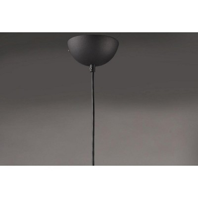 Half Moon 11.75" Satin White Glass & Black Nickel LED Island Pendant