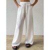 Womens Pants Relaxed Fit Wide Leg Casual Pants Elastic Drawstring Waist Long Pants - 3 of 4