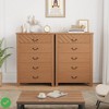 5 Drawer Dresser for Bedroom Brown 5 Chest of Drawers Nightstand w/Elegant V Shape Design Wooden Dresser Organizer - 3 of 4