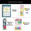 HARDCOVER 2026 Planner, 5.5"x8": 14 Months (Nov 2025-Dec 2026), Daily/Weekly/Monthly,  Bookmark, Pocket Folder w Sticky Notes (Teal Floral) - 2 of 4