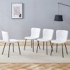 Set Of 4 Modern Dining Chairs,Linen Upholstered Dining Chairs With Metal Frame,Armless Kitchen Chair for Dining Room Home-Coolbibila - 2 of 4