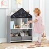 Infans Kids Dollhouse Bookshelf w/ Writable Chalkboard  Whiteboard 4 Top Compartments - 4 of 4