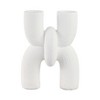 Modern Abstract Terracotta Vase - Unique Sculptural Design, Handmade Pottery, Contemporary Decor for Home, Office, Bedroom, Living Room - 15" White - 2 of 4