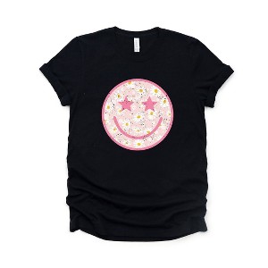 Simply Sage Market Women's Floral Smiley Face Long Sleeve Graphic Tee - 1 of 4