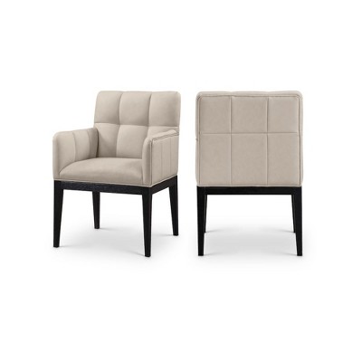 Meridian Furniture,Adrian Vegan Leather Dining Arm Chair, Set of 2