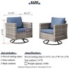 XIZZI Outdoor Rocking Chair 360 Degrees Swivel, Patio Bistro Set of 2, PE Rattan All Weather Outside Rocker Chair for Porch, Garden and Terrace - 3 of 4