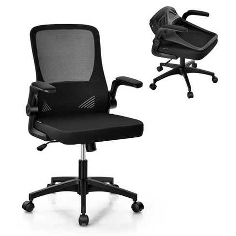 Costway Mesh Office Chair Swivel Computer Desk Chair w/Foldable Backrest &  Flip-Up Arms