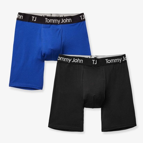 Tommy John 2-pack Logo Waistband Boxer Briefs in Black for Men