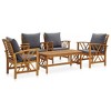 vidaXL Garden Lounge Set Dark grey cushions, natural wood color - 2 of 4