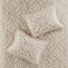 Gulches 3 piece King/Cal King Tufted Cotton bedspread set,Taupe - 3 of 4