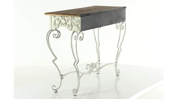 Farmhouse Vintage Inspired Console Table White - Olivia &#38; May, 2 of 6, play video
