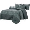 Home Mart Goods Queen Size 7 Piece Grey Waves Striped Soft Bedding Comforter Set - 2 of 4
