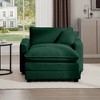 Corduroy Single Chair Sofa with Footstool and Pillow, Deep Seat Lounge Chair for Living Room, Bedroom, Club - 2 of 4
