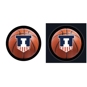 Evergreen Ultra-Thin Edgelight LED Wall Decor, Basketball, University of Illinois- 15 x 15 Inches Made In USA - 1 of 4