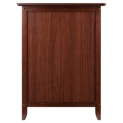 Transitional Walnut Nightstand with Drawer and Cabinet Storage