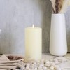 LumiPur 4"x8" Signature Natural Glow Flickering Flameless LED Wax Pillar Candle Linen White - 2 of 4