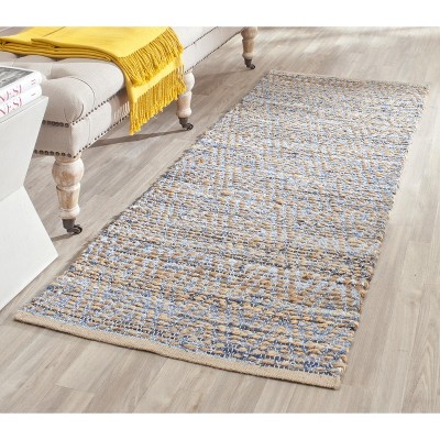 Cape Cod Blue and Natural Handmade Jute Area Rug
