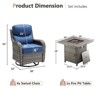 Buenhomino 7 Pieces Outdoor Patio Furniture Set with 30" Square Fire Pit Table, Rattan Wicker Swivel Rocker Chairs Sets - 3 of 4