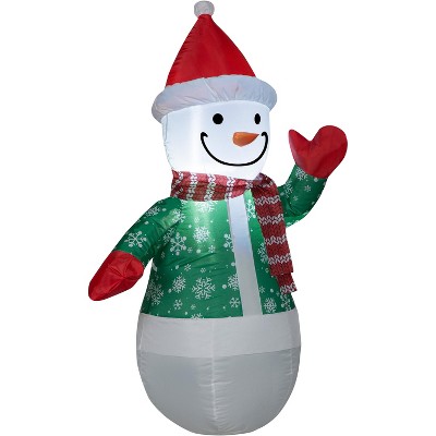 Gemmy Christmas Airblown Inflatable Snowman, 3.5 ft Tall, Multicolored