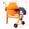 Cement Mixer, Electric Concrete Mixer, Heavy Duty Concrete Mud Mixer Tools, Portable Concrete Cement Mixer with Wheels and Stand for Mortar, Stucco - 2 of 4