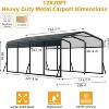 Durable Metal Carport with Galvanized Steel Roof, Outdoor Steel Shelter Kit for Cars, Trucks, Boats and Tractors - 2 of 4