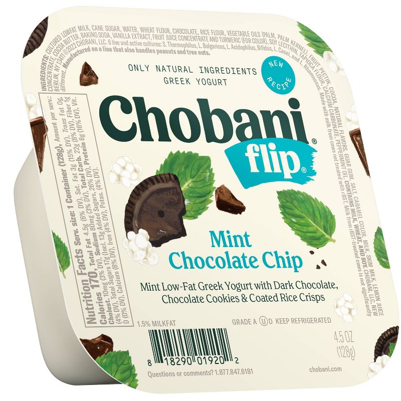 Chobani Flip Mint Chocolate Chip Low Fat Greek Yogurt - 4.5oz, 1 of 8