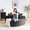 Chenille Swivel Chair – 360-Degree Rotating Accent Chair with Backrest Pillow, Pure Foam Cushion, Modern Living Room Furniture – Cuddlewood - 3 of 4