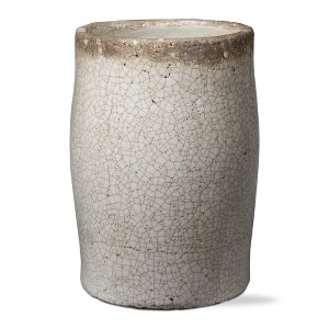 tagltd Crackle Glazed Rustic Vase Tall Ivory - 1 of 2