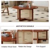 NicBex Natural Solid Wood Coffee Table with Faux Rattan Design,Elegant Tea Table,Center Table for Living Room - 4 of 4