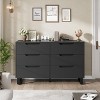 6 Dresser for Bedroom, for Closet Long Large Modern TV Stand Set for Clothes Storage Fluted Wide Clothes Closet for Hallway Entryway - 3 of 4