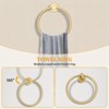 Itopfox Brushed Gold Towel Bar Set with Round Bathroom Hardware Includes Towel Bar, Towel Ring, Toilet Paper Holder & Hooks, Stainless Steel Bathroom - 3 of 4