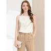 Allegra K Women's Satin Round Neck Sleeveless Work Office Pleated Blouse - 2 of 4