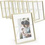 Juvale 8 Pack Gold 5x7 Floating Picture Frames for Tabletop, Pressed Flowers, Home Decor