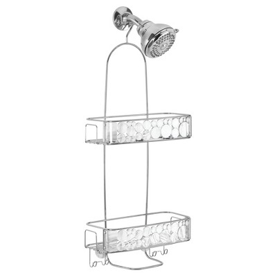 Bathroom Shower Caddy Extra Long Clear/Silver - InterDesign