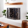 Modern Metal Rectangle Fireplace Screen Gold - Olivia & May: 3-Panel, 32" High, Decorative Leaf Overlay - 2 of 4