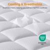 Aoibox Queen Size Mattress Pad Cooling Breathable Quilted Soft Mattress Topper Protector Deep Pocket 60x80 White - 2 of 4