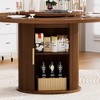 PAGED Round Dining Table for 6, Modern Kitchen Table with Double-Tiered Storage Rack and Rotating Tabletop Tray for Living Room - 3 of 4