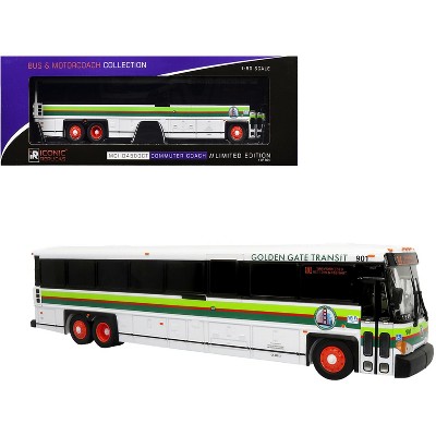 MCI D4500CT Commuter Coach Bus "Golden Gate Transit San Francisco" White with Green 1/50 Plastic Model by Iconic Replicas