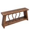 HDZNVF 70.9 in Extra Long Farmhouse Console Table, 2-Tier Narrow Entryway Sofa Table with Storage Shelves - 4 of 4