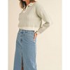 Women's FRONT SLIT MIDI DENIM SKIRT - MABLE - 4 of 4