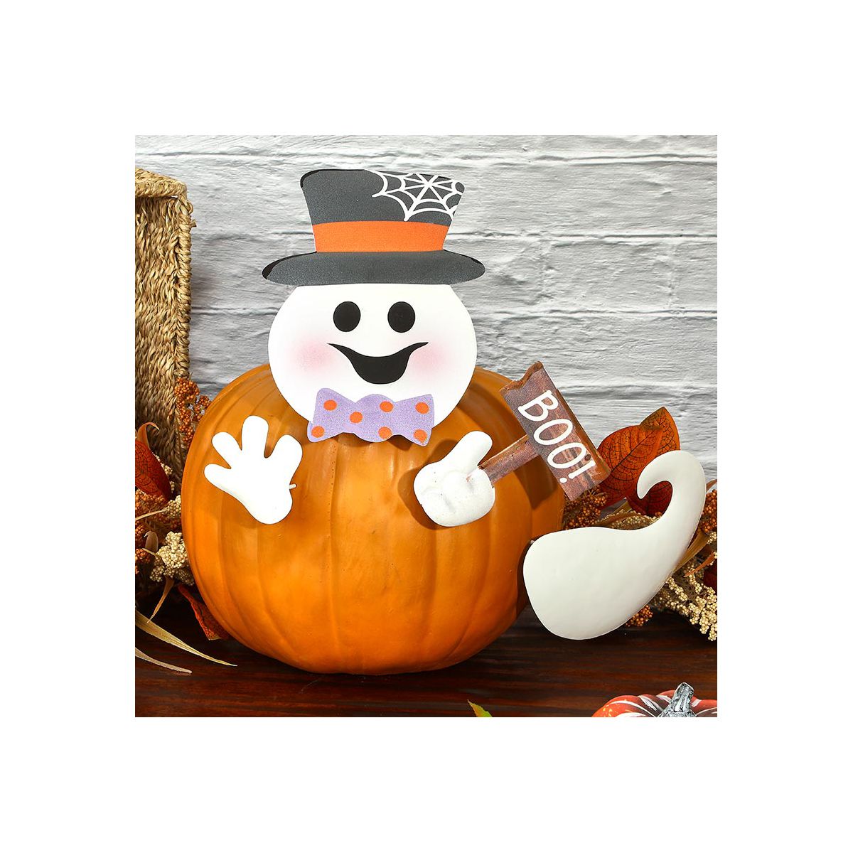 The Lakeside Collection Pumpkin Decorating Kits Metal In Cat Ghost Bird Or Skeleton Characters - - thumbnail 7