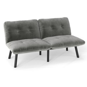 Airsurfer Contemporary 2-Seater Sofa, Velvet Upholstery, Comfortable, Durable, Ideal for Small Spaces, Easy Assembly - 1 of 4