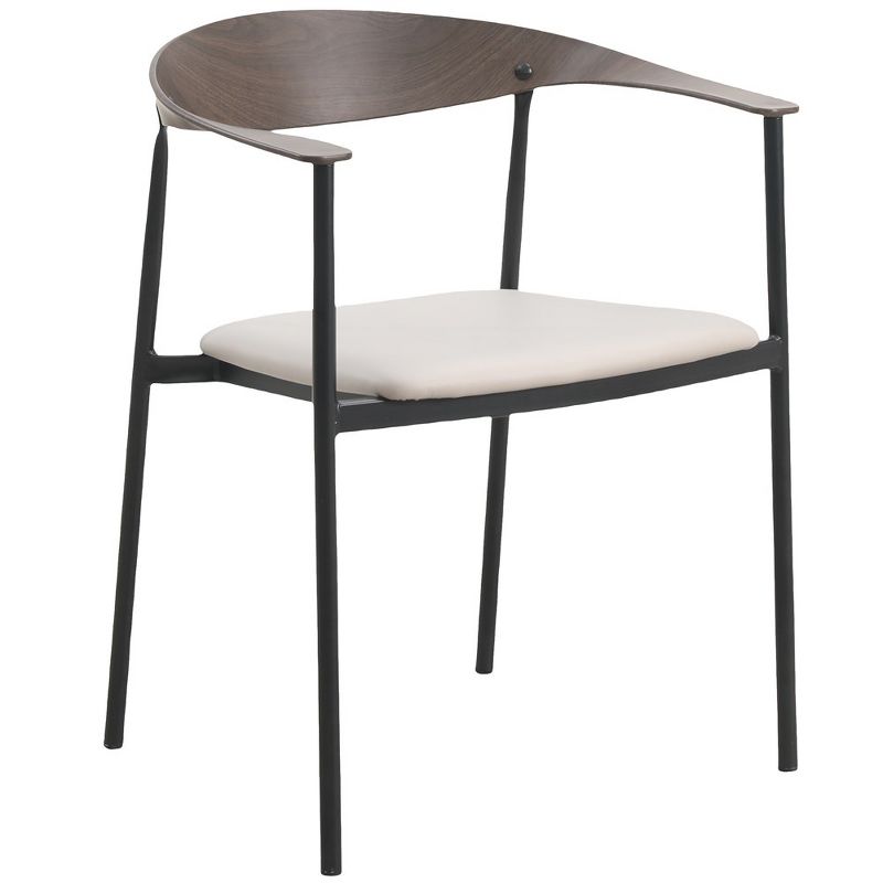 LeisureMod Kora Modern Dining Chair in Upholstered Faux Leather with Steel Legs & Frame, 1 of 15