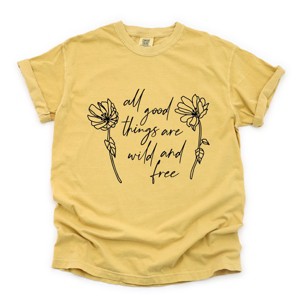 Simply Sage Market Wild and Free Flowers Garment Dyed Tee - 1 of 4