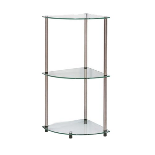 '31.5'' 3 Tier Glass Corner Shelf - Convenience Concepts'
