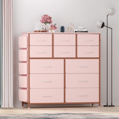 Whizmax 12 Dresser Drawer for Bedroom, Chest of Drawers, Wide Fabric Storage Drawer with Wood Tabletop for Kids Room, Closet, Hallway, Entryway