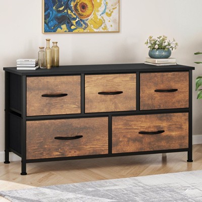 Dresser for Bedroom with 5 Drawers, Chest of Drawers, Fabric Dresser Storage Organizer for Closet, Living Room