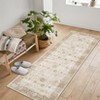 Area Rug Washable Printed Vintage Floral Non Slip Low Pile Rugs Soft Rubber Backed Indoor Bedroom Rugs for Laundry Room - 2 of 4