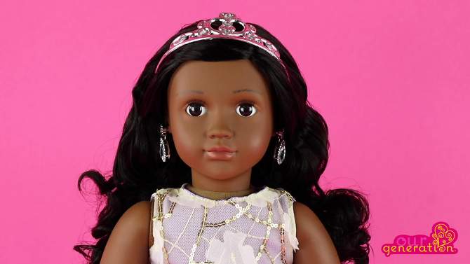 Our Generation Ambreal with Tiara &#38; Floral Gown Outfit 18&#34; Fashion Doll, 2 of 10, play video